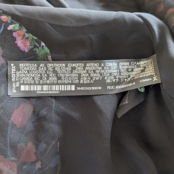 ZARA Floral Annie Long Sleeve Pleated Mini Dress - Picture 8 of 8